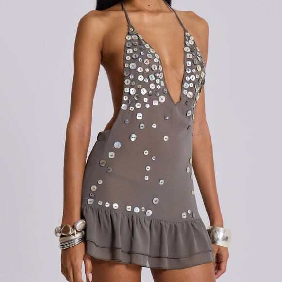 Jaded-london Women's Brown and Khaki Dress - Picture 3 of 6